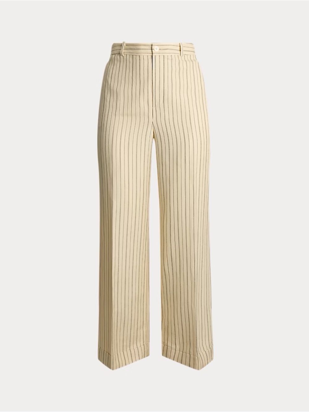 Ralph Lauren Pinstripe Linen-Blend Wide-Leg Pants — Size 6 or 2— NWT